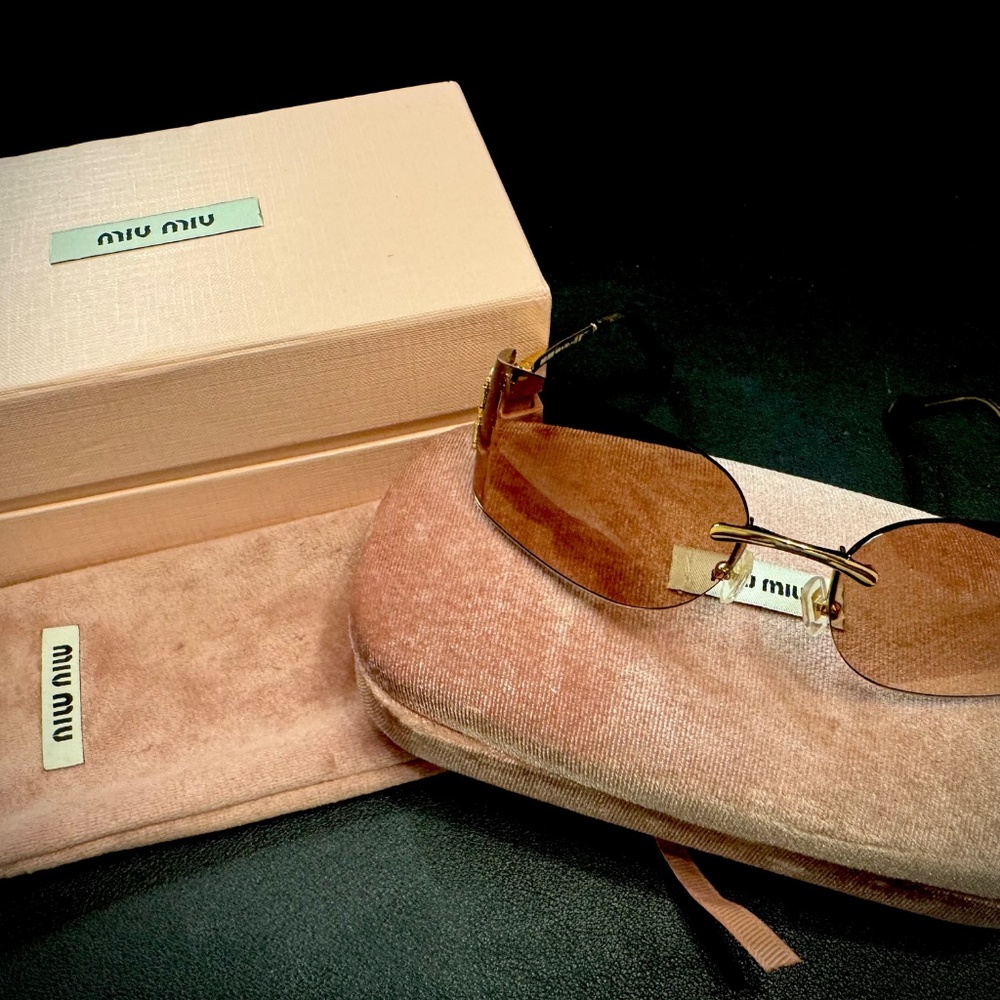 Miu Miu Women's Sunglasses SMU A51S, Light Brown Size: 75mm